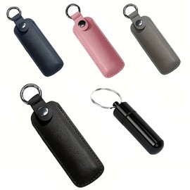 Ashes Key Chain with Leather Cover, Waterproof, Dustproof, Silver Pendant, With Cremation Protection Case, Ashes Hair Holder Cover, Protection, Memorial Goods, For Your Own Memorial Goods, Keeping