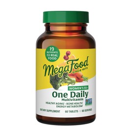 MegaFood Women's 55+ One Daily Multivitamin for Women with Vitamin A, Vitamin C, Vitamin D3 & Vitamin E for Optimal Aging Support- Plus Real Food- Bone & Immune Support Supplement- Vegetarian-60 Tabs | MegaFood