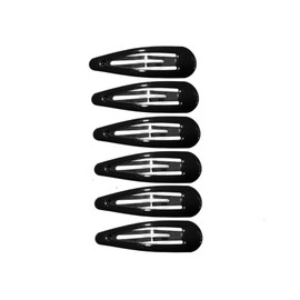 5cm Plain Black Bendies Sleepies Snap Clips Hair Clips Slides School Work for Women Girls by Glitz4Girlz