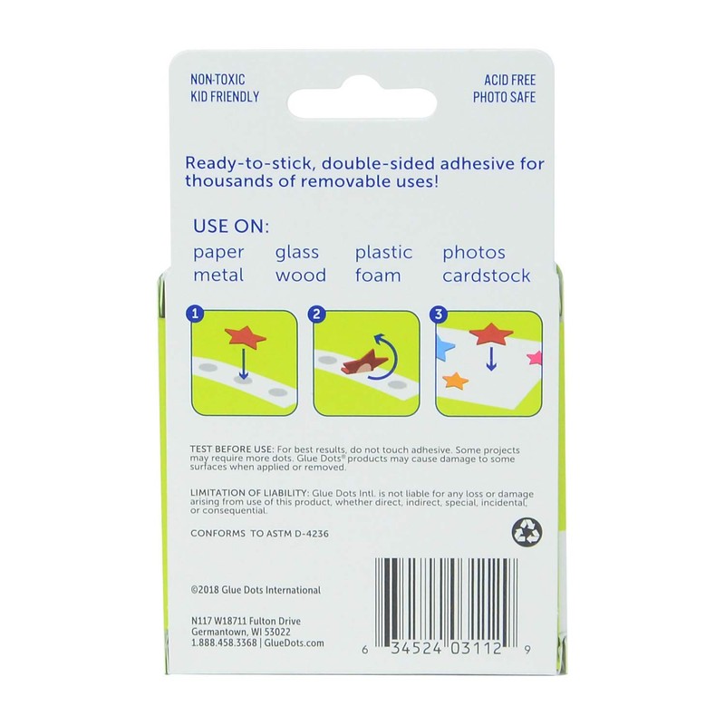 Glue Dots 08248 Clear Dot Roll Set, Multi-Colour