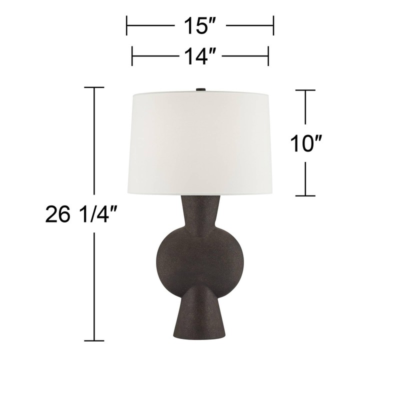 360 Lighting Louise 26 1/4" Modern Black Gourd Table Lamp
