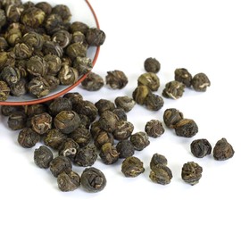 GOARTEA 100g / 3.5oz Premium Grade Jasmine Pearls Tea Jasmine Tea Loose Leaf Jasmine Green Tea Chinese Jasmine Dragon Pearls Tea