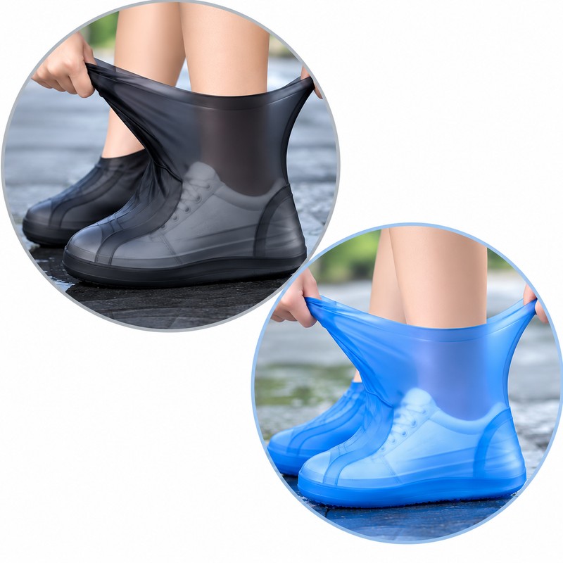 2 Pairs Reusable Waterproof Shoe Covers for Rainy Days –