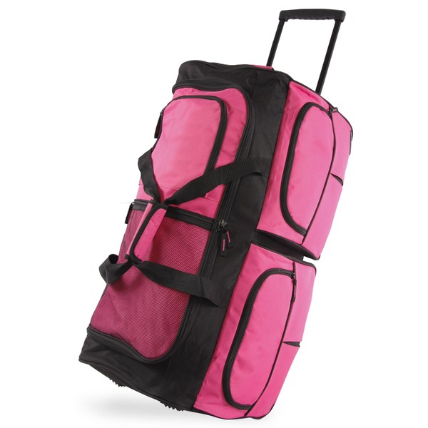 Pacific Coast Signature 30" Large Rolling Duffel Bag, Pink, One