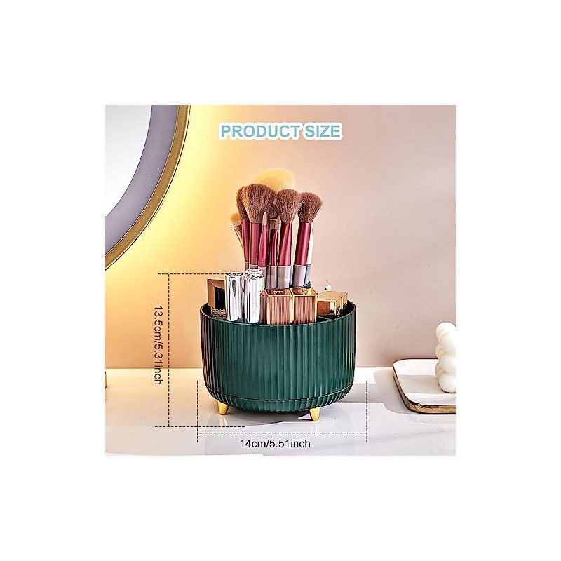 Cayxenful 360° Rotating Desk Organizer with 5 Compartments