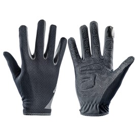 SUJAYU Full Finger Gloves for Women and Men - Super Thin Hiking, Cycling, Driving, UV Protection, Gym Gloves - Bike Accessories for Adult (Black, Large)