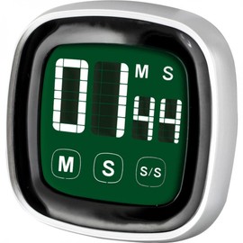 MPM Digital Kitchen Stopwatch Made of Plastic, Countdown Timer, with Touchscreen and Magnet, Colour Grey, Suitable for Any Room, Compact and Precise