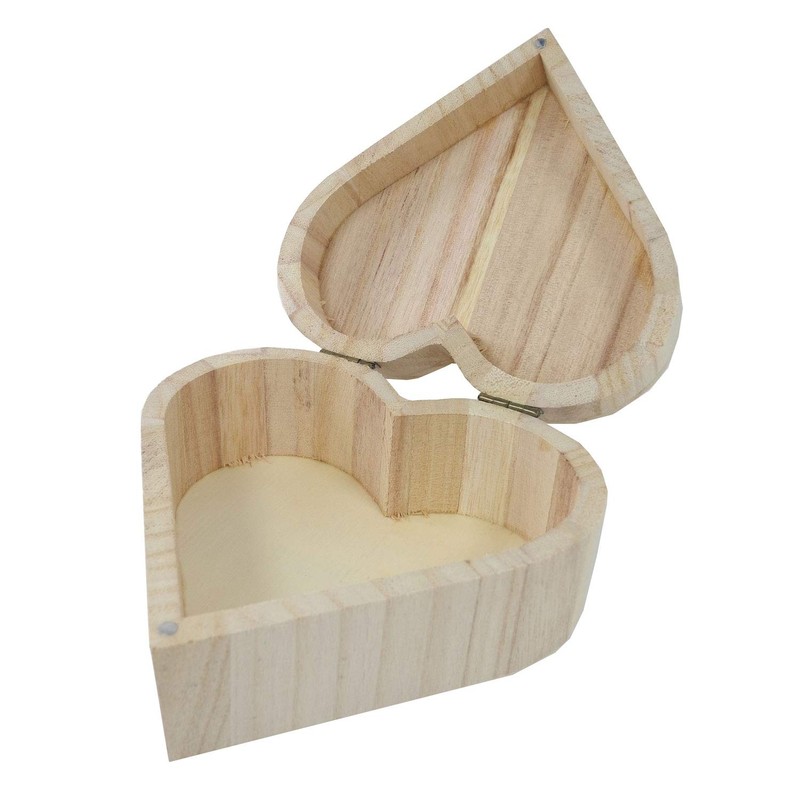 Pracht Creatives Hobby 7678-13541 Wooden Heart Box with Hinges and