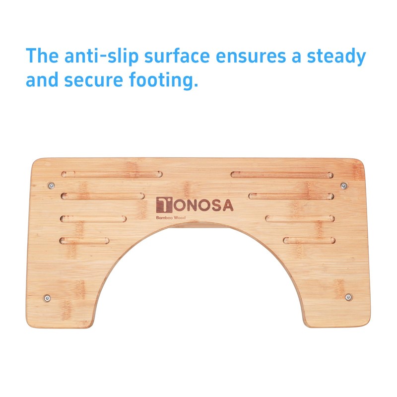 Bamboo Toilet Stool – Ergonomic, Eco-Friendly, Non-Slip Bathroom Stool for