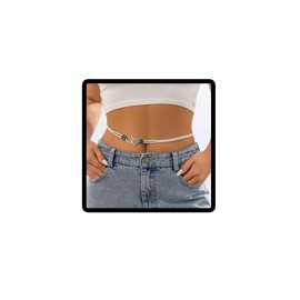 Wedity Boho Colorful Starfish Waist Chain Beaded Shell Flower Belly Chain Summer Beach Bikini Body Chain Adjustable Jewelry for Women Girls(Silver Heart)