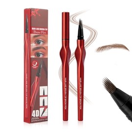 Erinde Lápiz de Cejas 4D Líquido con Efecto Microblading, 02#Light brown