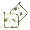 Lashuma Pot Holder Set Olive Green - White, 2 x