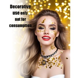 Luckymica Gold Leaf Sheets, 100 Sheets Gold Foil, 14 x 14 cm Imitation Gold Leaf for Nails, Art & Crafts, DIY Projects, Picture Frames, Walls & Interior Decoration