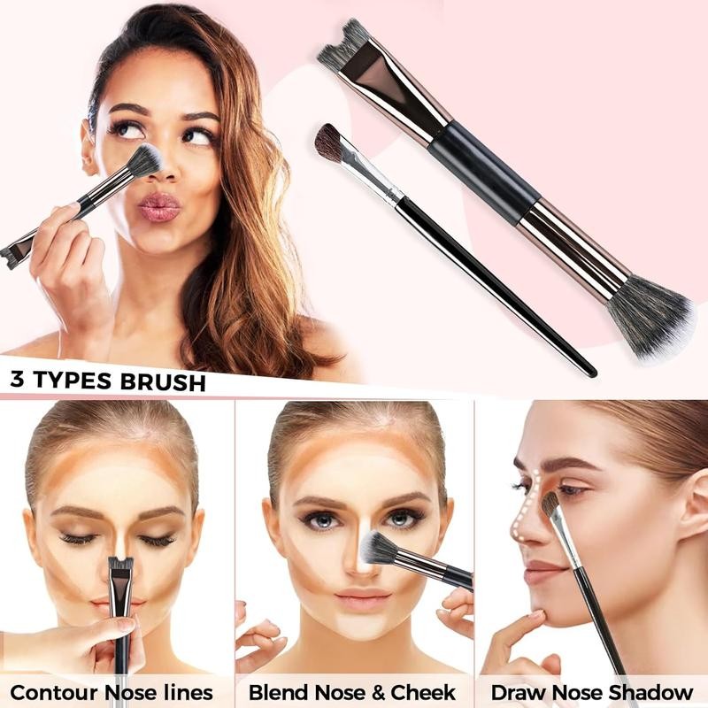 2PCS Nose Contour Brushes, 2-In-1