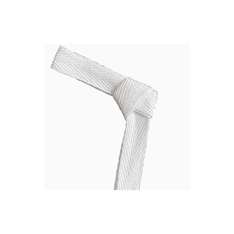 QIANF Cinta de sarga ecológica, 100% algodón, color blanco, 5