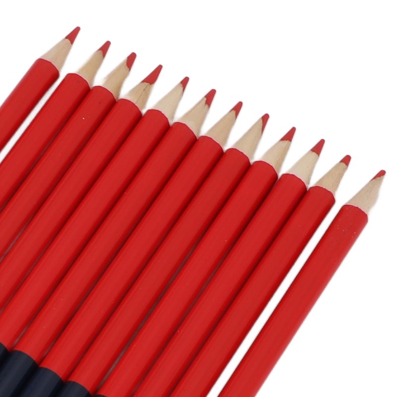 TRISAR Double-ended Pencil, Ergonomic Design 12 Pre-sharpened Pencils Erasable (Red