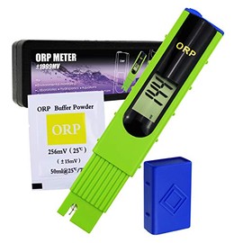 ORP Redox Meter -1999~1999mV Oxidation Reduction Potential Tester with 256mV ORP Calibration Buffer for Water Testing, Aquarium, Research Laboratory (ORP-228 Meter+Calibration Powder)