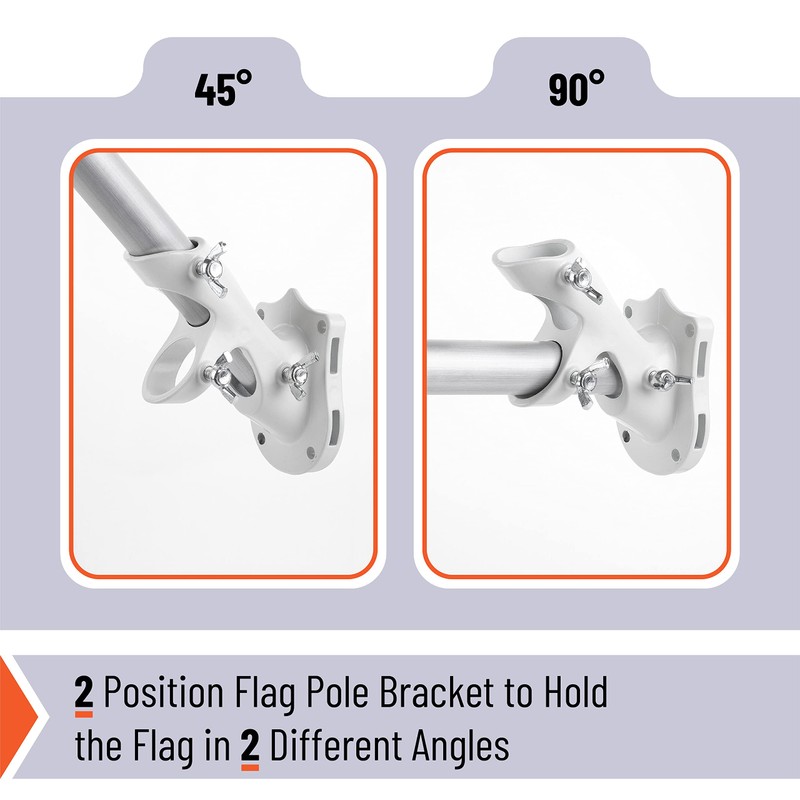UNCO Aluminum Flag Pole Holder, Heavy Duty Aluminum Mount, Flag