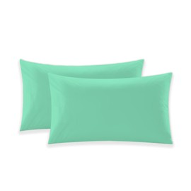 EGYPTO LUXURY MINT GREEN PILLOW CASES 2 PACK – SOFT & BREATHABLE PILLOW CASE – WRINKLE-FREE HOUSEWIFE PILLOW COVER – STANDARD UK SIZE – 50cm x 75cm (Mint Green)
