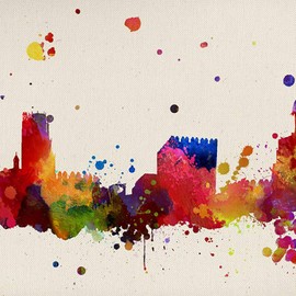 Nacnic Poster of Almer�a. Prints and illustrations of cities, communities, and maps of Spain. A4 size with frame