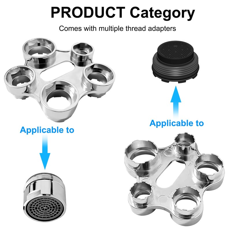 Efficient Water Flow Adjusting Tool, 10 in 1 Faucet Aerator