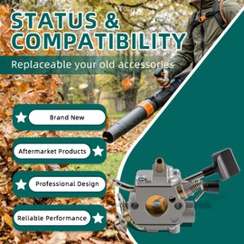 AUTOKAY 4283-120-0601 Carburetor Kit Fits for STIHL BR800 BR800X BR800CE Backpack Leaf Blower with Air Filter Replace#4283 141 0300