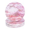 sourcing map 4Pcs Absorbent Coasters Pink Marble Gilding Pattern Round