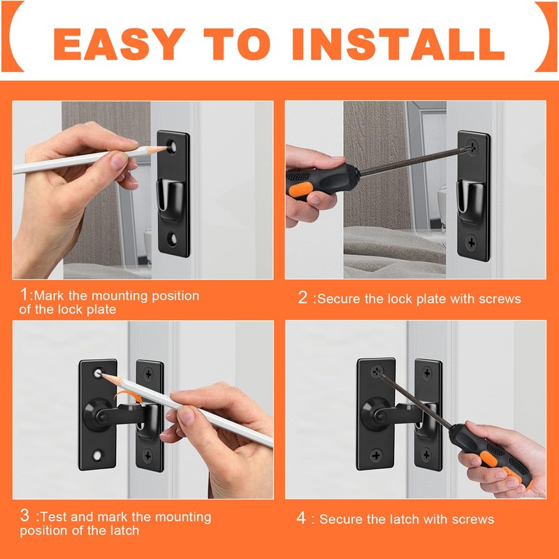 KOVOSCH 2 Pack Screen Door Latch 90 Degree, 2.36 x