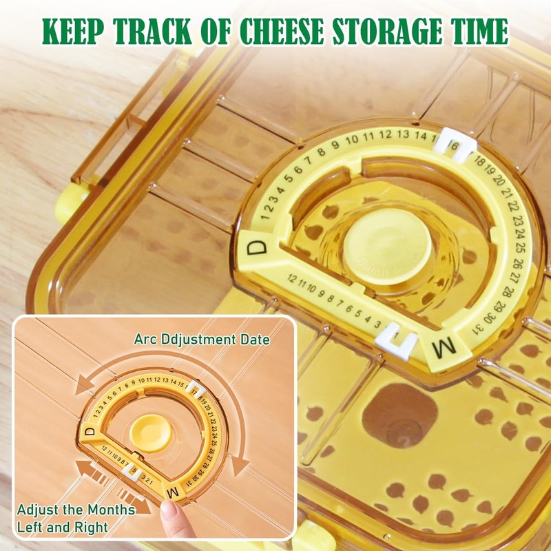 Tellshun Sliced Cheese Container with Airtight Lid for Mini Fridge