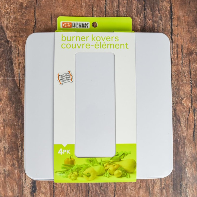 Range Kleen Stove Burner Covers – 4 White 9.5” Square