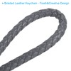 PATIKIL Braided Leather Keychain with Stainless Steel Key Ring Sleeve,