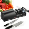 Electric Knife Sharpener, Dual-Sided 3-Stage Sharpener with Diamond Abrasives &