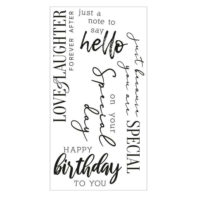 Sizzix Clear Stamps 5PK Sunnyside Sentiments #6 by Pete Hughes