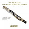 Kent 20T Handmade Folding Pocket Comb for Men, Fine Tooth