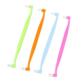 Psyqtsuary Double-Ended Interspace Brush, 4 PCS Orthodontic Toothbrush End Tuft Toothbrush Proxy Brushes Dental Tools Soft Gap Small Head Toothbrushes for Tooth Detail Cleaning