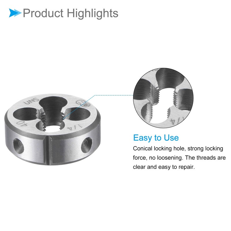 CoCud Round Thread Repair Dies 1/4"-40 UNS Dies 20mm OD