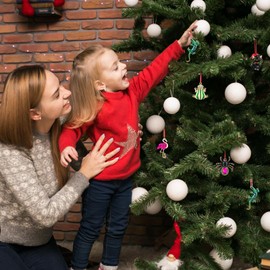 GROWTHMAGIC Green Lizard Christmas Ornaments - Metal Lizard Christmas Hanging Ornaments Green Weihnachtsgurke Christmas Decoration Gifts for Men Boys