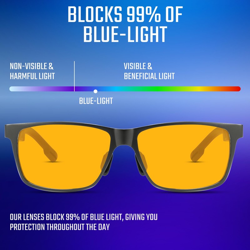 IBOANN Metal & Carbon Eyewear Frame Blue Light Blocking Glasses