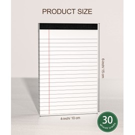 12 Pack Note Pads 4x6 Inch, White Mini Legal Pads, Small Writing Pads, Notepads of College Ruled Paper, Lined Paper Pads, Scratch Pads Mini Notepad for Grocery List, To-Do List, 30 Sheet/Notepad