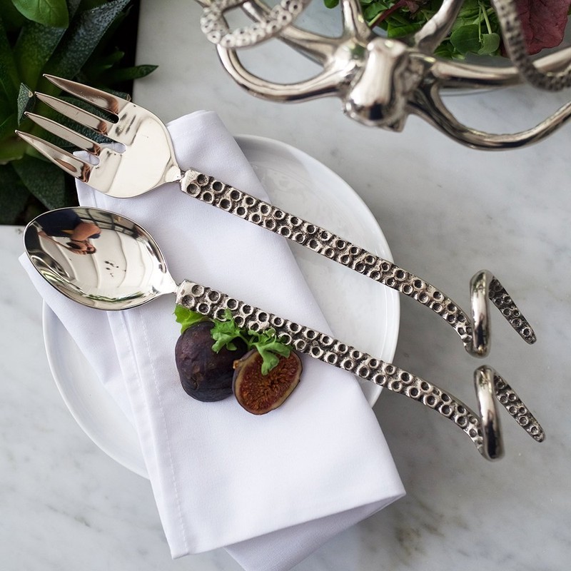 Culinary Concepts London Octopus Salad Servers Salad Fork and Spoon