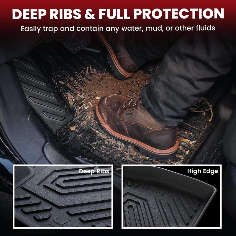 LASFIT Front Floor Mat for 2015-2021 Ford Transit 150/250/350/350HD Vinyl