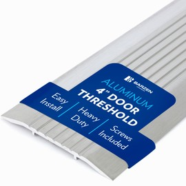 Premium Aluminum Door Threshold, Door Saddle Flat Utility (Aluminum, 4" Wide x 72" Long)