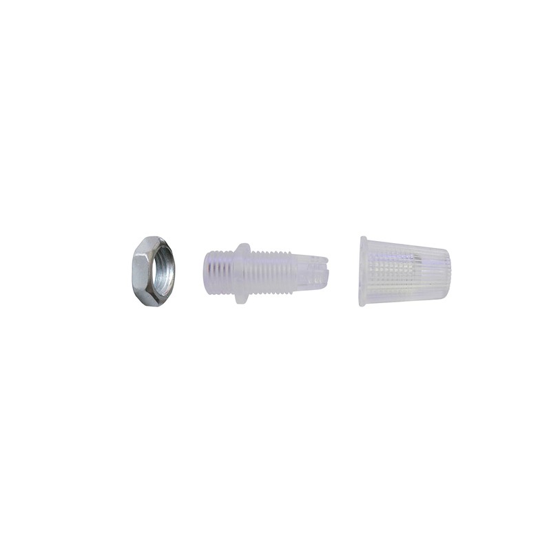 Clamping nipple strain relief M10x1 transparent, also suitable for textile