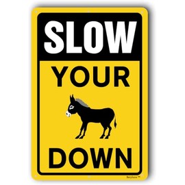Slow Your Down Sign,Funny Slow Down Signs,Funny Signs For Neighborhoods,Street Traffic Reflective Metal Sign "Slow Your Down", 10"x14" Aluminum Sign
