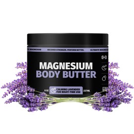Coach Soak Nighttime Magnesium Body Butter, Thick Cream with High Magnesium Concentration, Soothes Muscles Overnight, Shea Butter, Almond Oil & Lavender, Large Size (8oz)