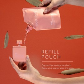 Noshinku Pocket Hand Sanitizer Spray Refill Pouch, Natural Moisturizing Hand Sanitizer Refill With 70% Sugarcane-Derived Alcohol, 200 mL (3.40 Fl Oz (Pack of 2), Spice)