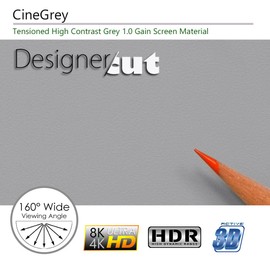 Elite Screens Designer Cut, 135-inch 16:9, Blackout DIY High Contrast Grey Projector Screen Material, ZRM-135H-CINEGREY