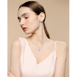 Teardrop Crystal Leverback Dangle Earrings for Women Silver/Gold Plated Rhinestone Birthstone Hypoallergenic & Nickel Free Jewelry Diamond