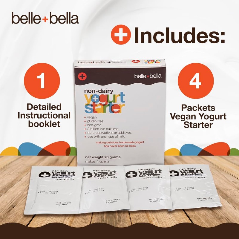 Belle + Bella Non-Dairy Vegan Yogurt Starter - Gluten Free,