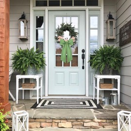 2 Pcs Sage Green Wreath Sash for Front Door Linen Wreath Ribbon Bow for Yard Porch Garland Home Decor